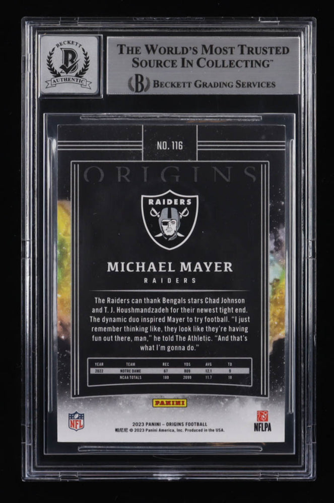 Michael Mayer Signed 2023 Panini Origins #116 RC (BGS | Auto 10) - Rookie Card