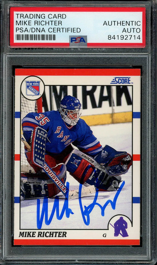 Mike Richter Signed 1990 Score Rookie Card #74 - PSA/DNA