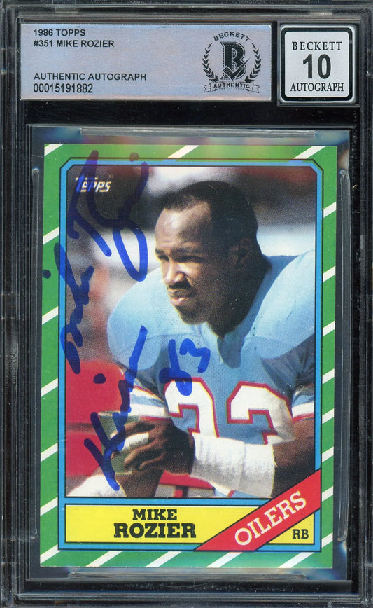 Mike Rozier Signed 1986 Topps Card #351 RC - BAS Authentic w/10 Auto - Rookie Card