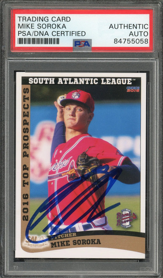 Mike Soroka Signed 2016 South Atlantic League Rookie Card - PSA/DNA