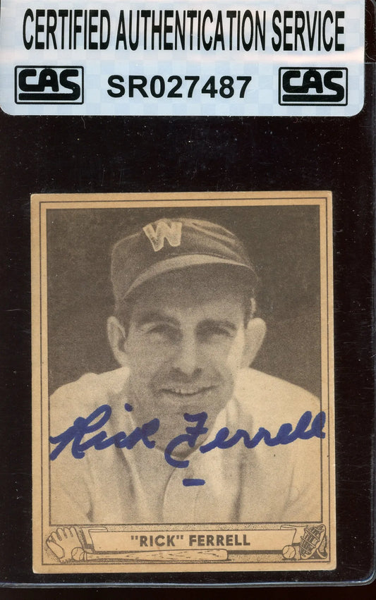 Rick Ferrell Signed 1940 Play Ball Card #21 - CAS Authentic