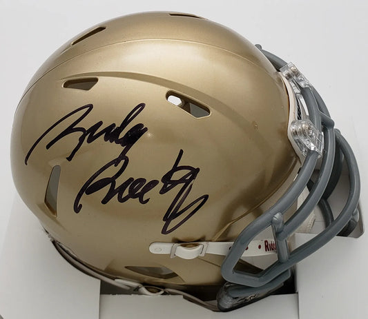 Rudy Ruettiger Signed (JSA) Notre Dame Fighting Irish Speed Mini Helmet (JSA Witness COA)