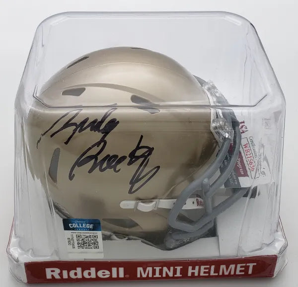 Rudy Ruettiger Signed (JSA) Notre Dame Fighting Irish Speed Mini Helmet (JSA Witness COA)