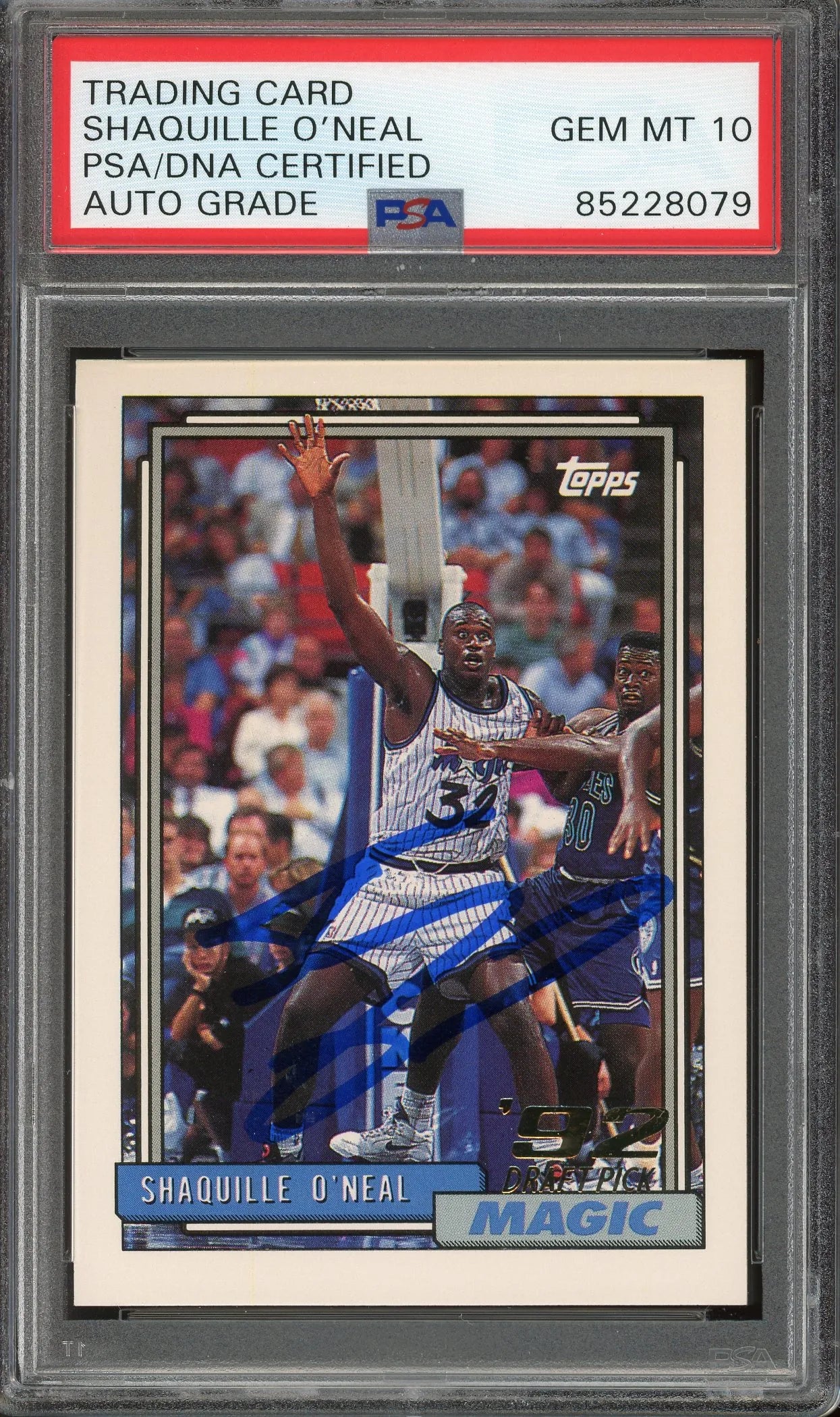 Shaquille O’Neal Signed 1992 Topps Rookie Card #362 – Auto 10 (PSA/DNA) - RC