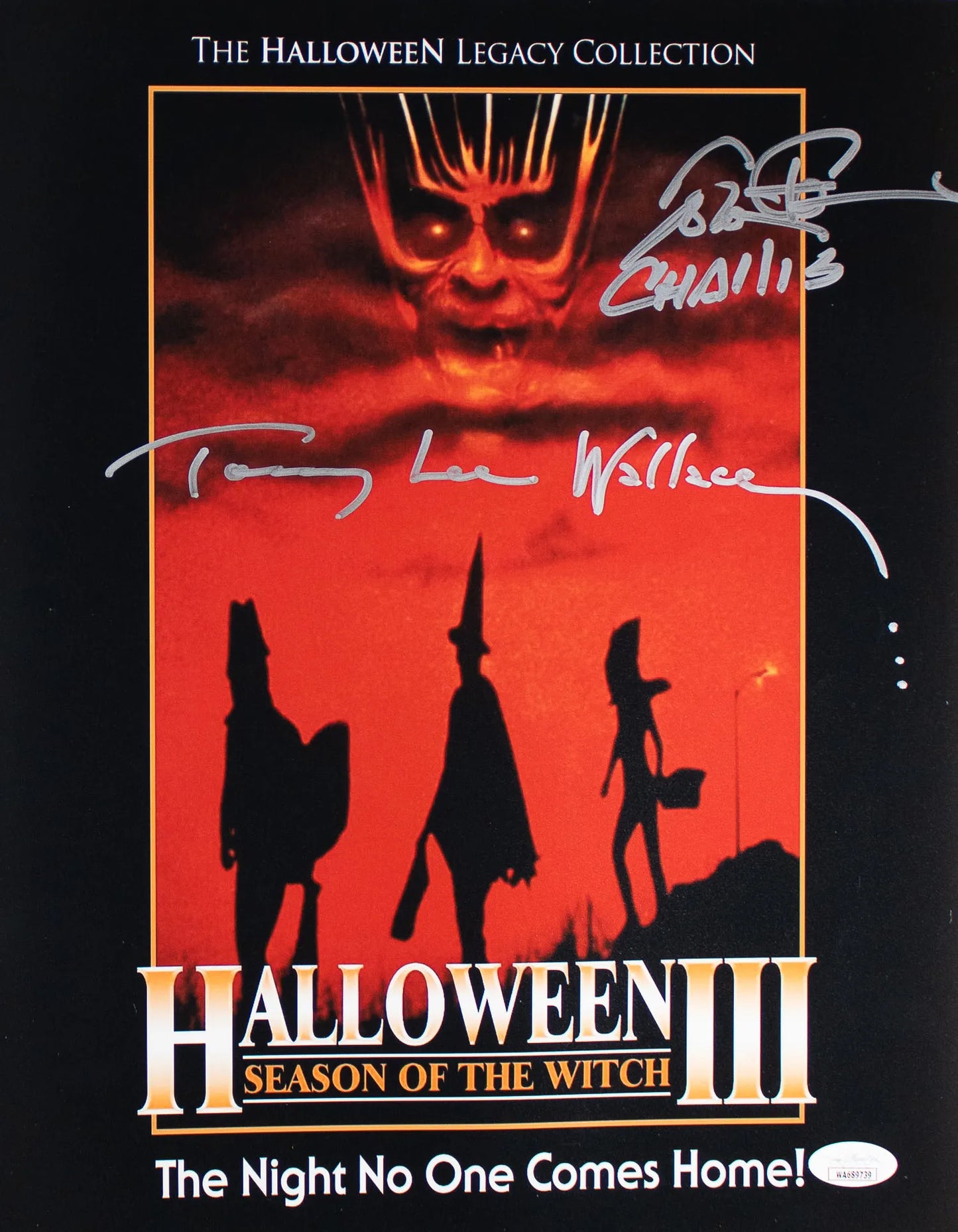 Tom Atkins and Tommy Lee Wallace Dual Signed (JSA) Halloween III: Season of The Witch 11×14 Photo (JSA Witness COA)