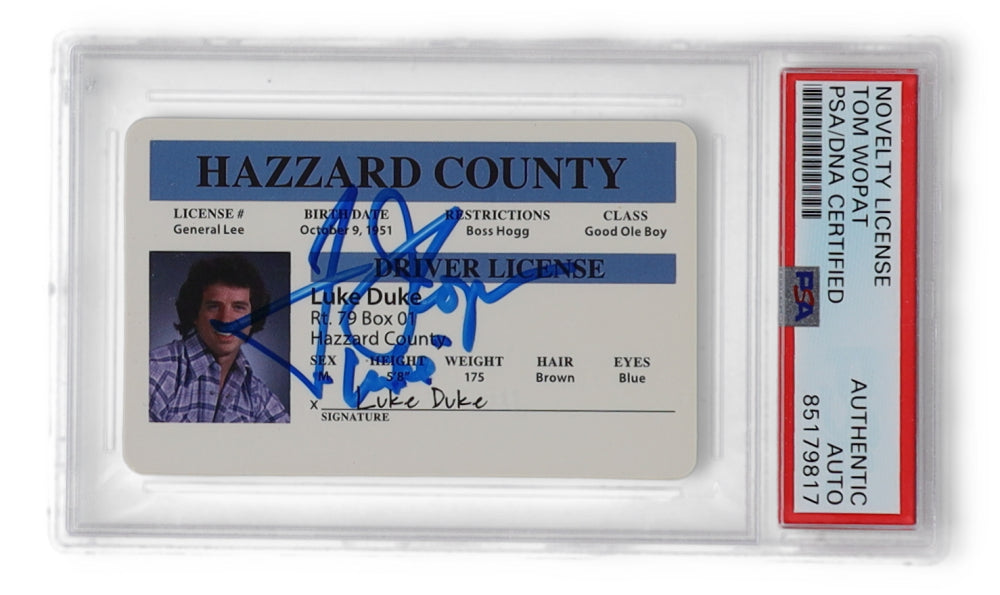 Tom Wopat Signed "Dukes of Hazzard" Driver's License Inscribed "Luke" (PSA) - Luke Duke