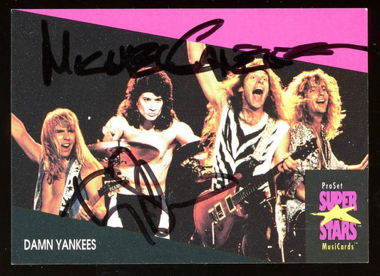 Tommy Shaw & Michael Cartellone Signed (JSA COA) 1991 Pro Set Super Stars Musicards Card #161