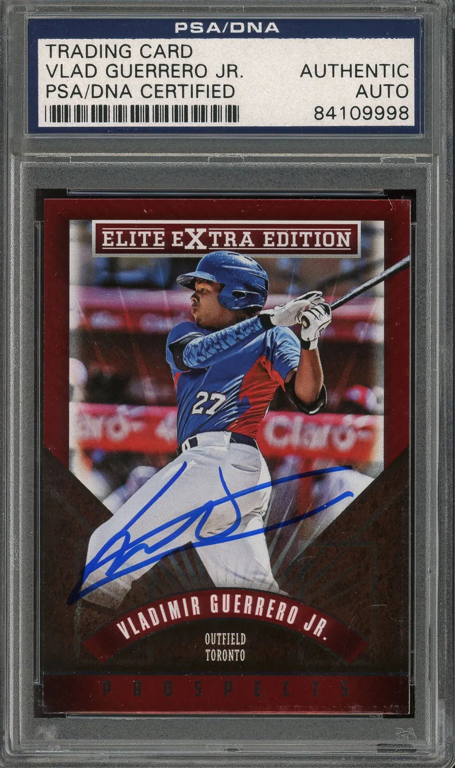 Vladimir Guerrero Jr. Signed 2015 Donruss Elite Extra Edition Card #169 RC - PSA/DNA - Rookie Card