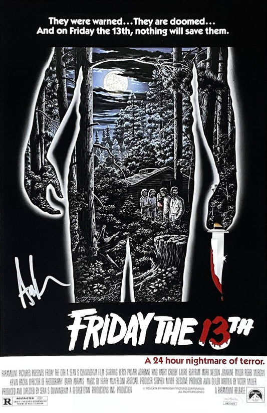 Ari Lehman Signed (JSA) "Friday The 13th" 11x17 Movie Poster - JSA Witnessed