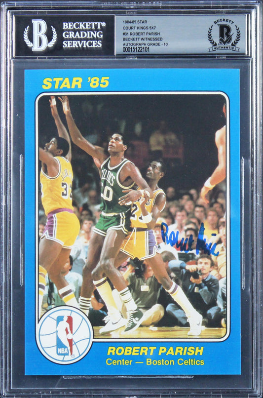 Robert Parish Signed 1984-85 Star Court Kings 5x7 #31 (BGS)  - Autograph BGS 10 - Beckett Witnessed