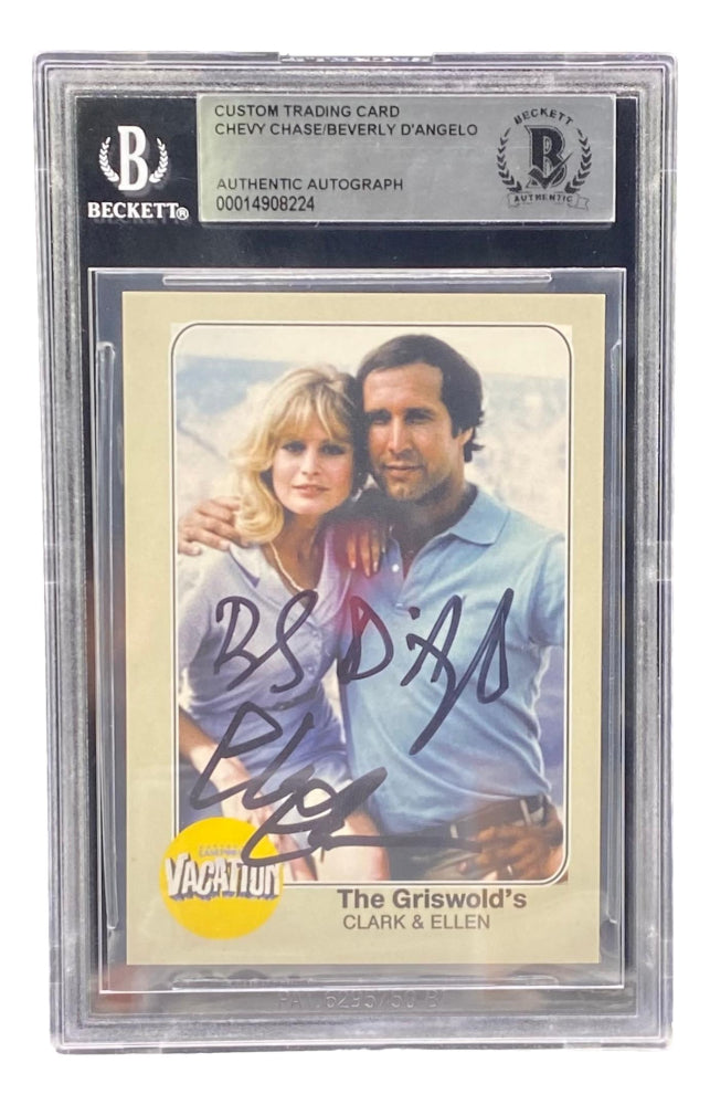 Chevy Chase & Beverly D'Angelo Signed "National Lampoon's Vacation" Custom Trading Card (BGS)