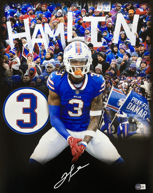 Damar Hamlin Signed Bills 16x20 Photo (Beckett)