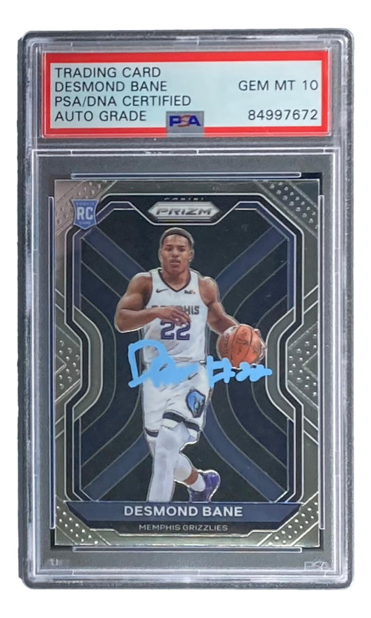 Desmond Bane Signed 2020-21 Panini Prizm #297 RC (PSA | Autograph Graded 10)  -  Rookie Card