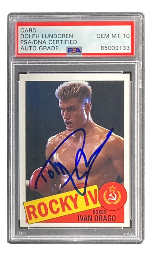 Dolph Lundgren Signed "Rocky IV" Custom Trading Card (PSA | Autograph Graded 10) Autograph Graded 10
