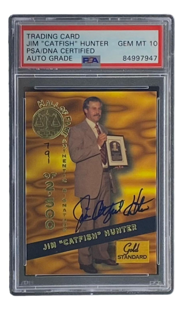 Jim "Catfish" Hunter Signed 1994 Signature Rookies #HOF15 - #791 of 2500 - Autograph Graded PSA 10