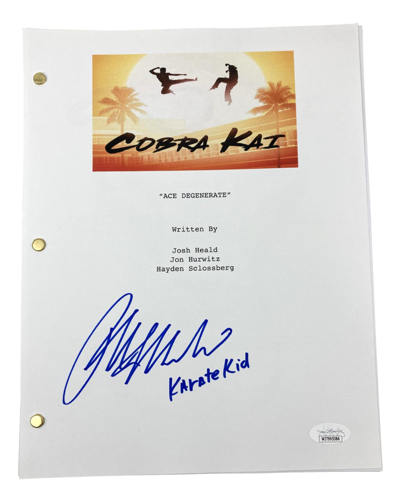 Ralph Macchio Signed (JSA) "Cobra Kai" Episode Script Inscribed "Karate Kid" - JSA Witnessed