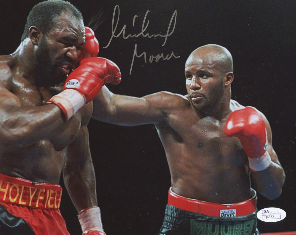 Michael Moorer Signed (JSA) "Punch" 8x10 Photo