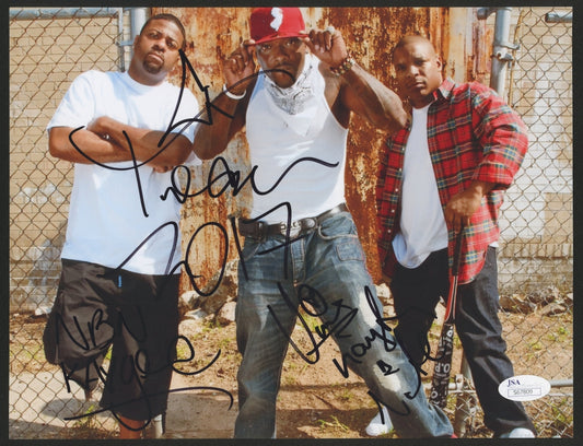 Treach, Vin Rock, & DJ Kay Gee Signed (JSA) "Naughty by Nature" 8x10 Photo Inscribed "2017" & "Naughty By Nature"