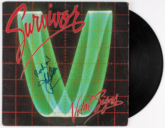 Jim Peterik Signed (JSA) Survivor "Vital Signs" Vinyl Record Album