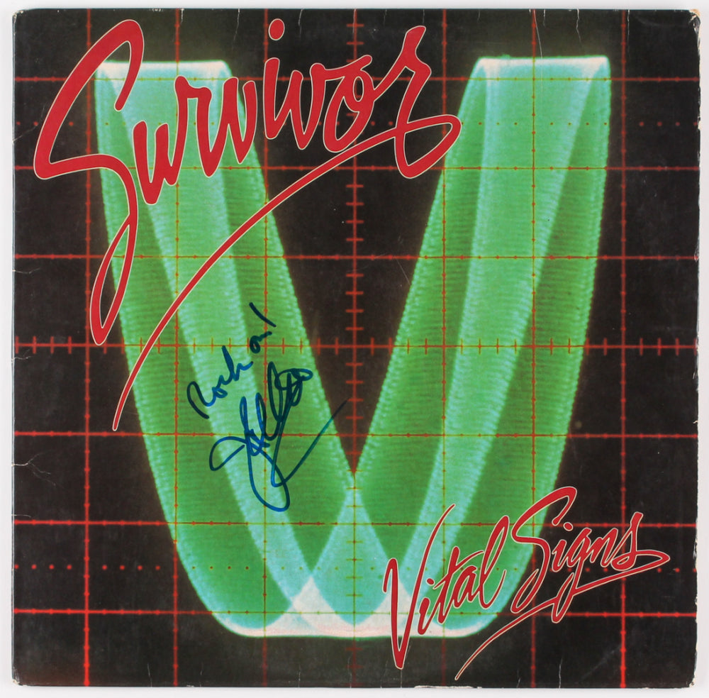 Jim Peterik Signed (JSA) Survivor "Vital Signs" Vinyl Record Album