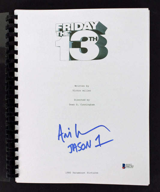 Ari Lehman Signed (Beckett) "Friday the 13th" Movie Script Inscribed "Jason 1"