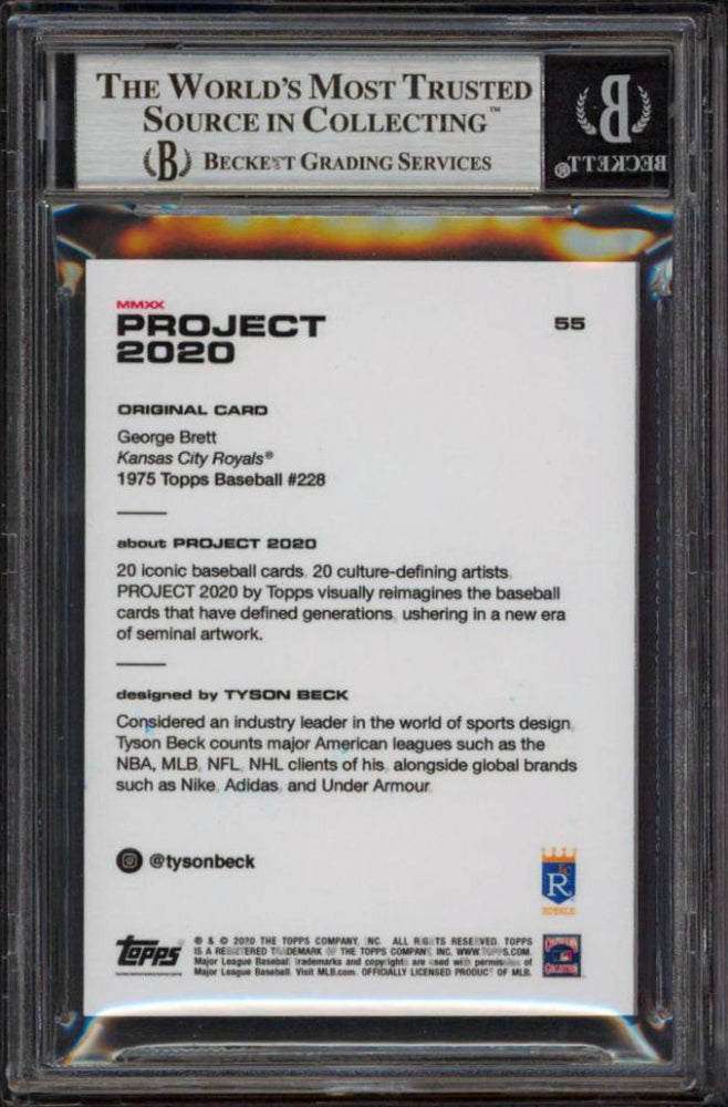 George Brett Signed 2020 Topps Project 2020 #55 Tyson Beck (BGS)