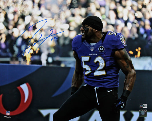 Ray Lewis Signed Ravens 16x20 Photo (Beckett)