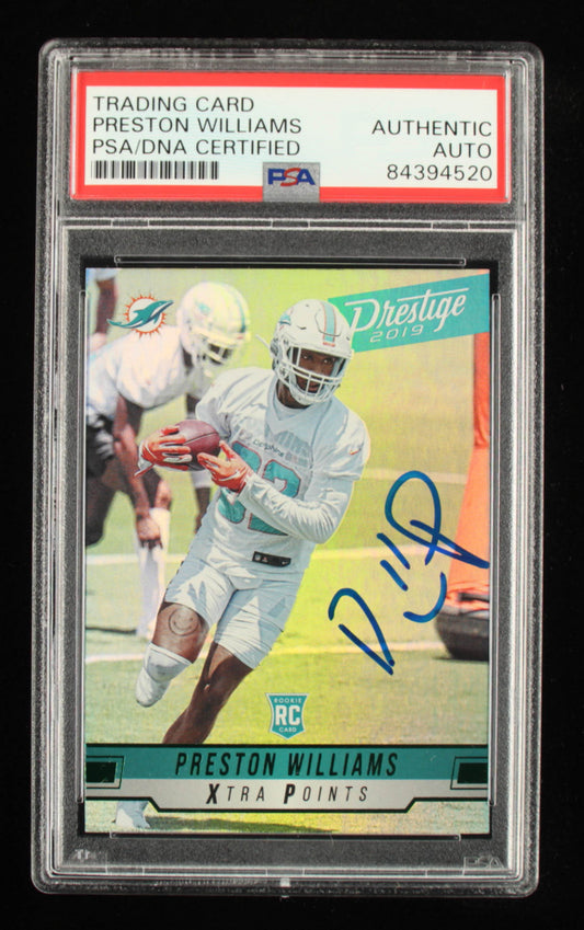 Preston Williams Signed 2019 Prestige Xtra Points Green #293 RC (PSA Encapsulated) - Rookie Card