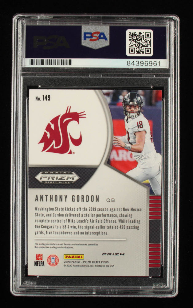 Anthony Gordon Signed 2020 Panini Prizm Draft Picks Prizms Red #149 (PSA Encapsulated) - Rookie Card