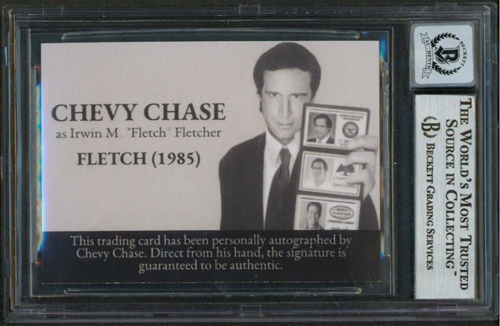 Chevy Chase Signed "Fletch" Custom Trading Card (BGS) - Autograph Beckett (BGS) 10 - Beckett Witnessed