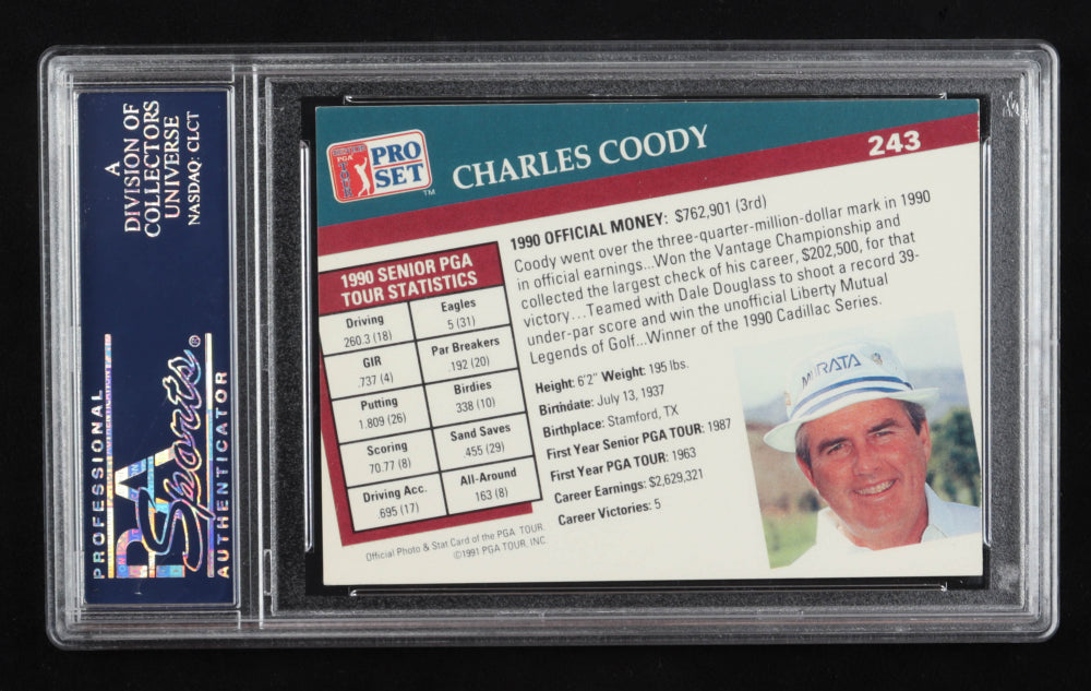 Charles Coody Signed 1991 Pro Set #243 (PSA)