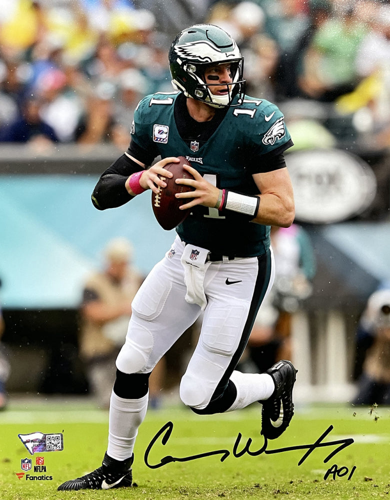 Carson Wentz Signed Eagles 8x10 Photo Inscribed "A01" (Fanatics)