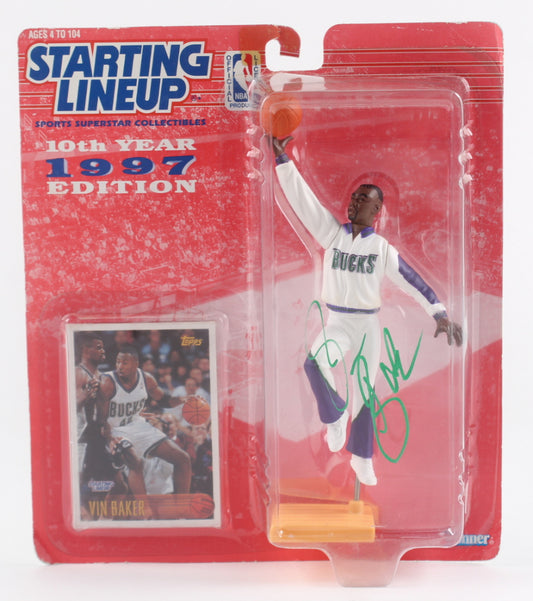 Vin Baker Signed Starting Lineup Action Figure with Vintage Card (JSA)