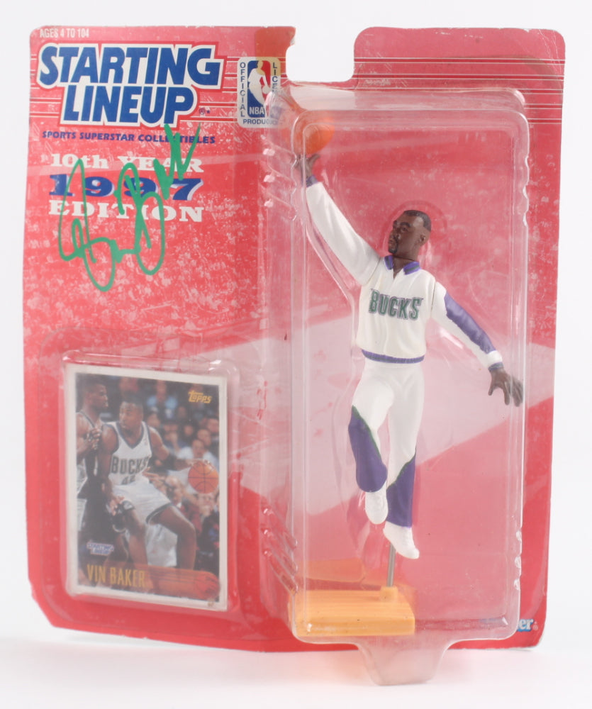 Vin Baker Signed (JSA) Starting Lineup Action Figure with Vintage Card