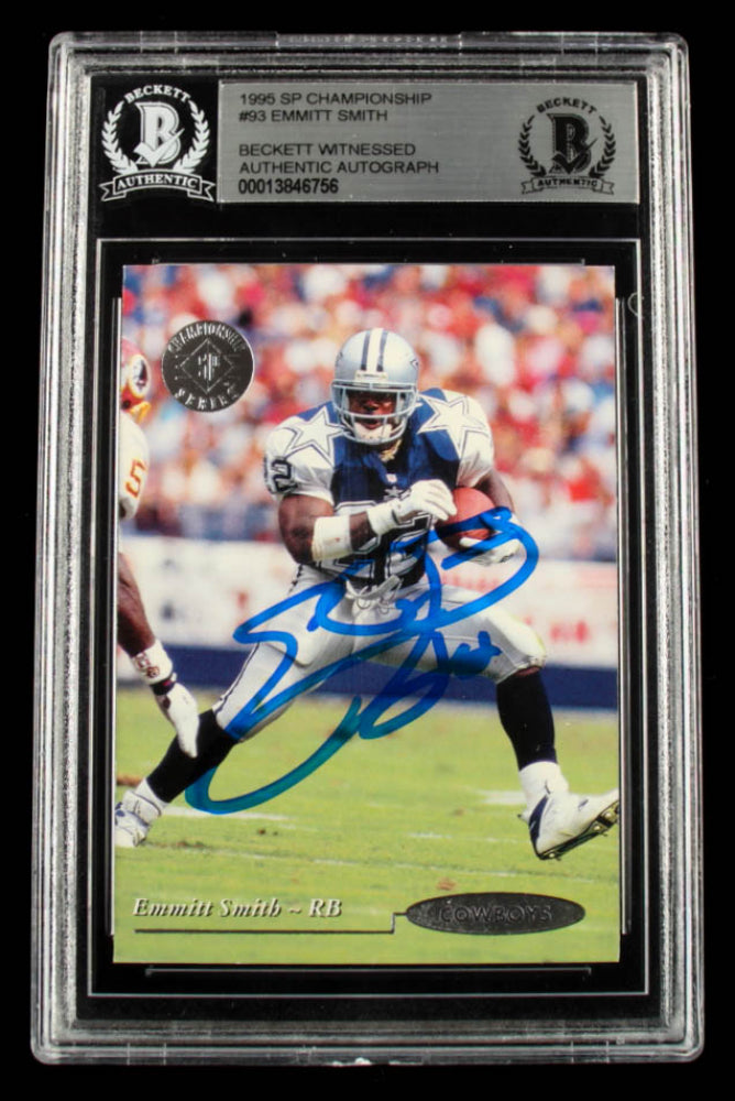 Emmitt Smith Signed 1995 SP Championship #93 (BGS) Beckett Witnessed