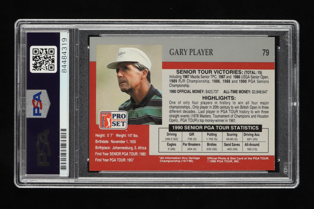 Gary Player Signed 1990 Pro Set #79 RC (PSA) Rookie Card