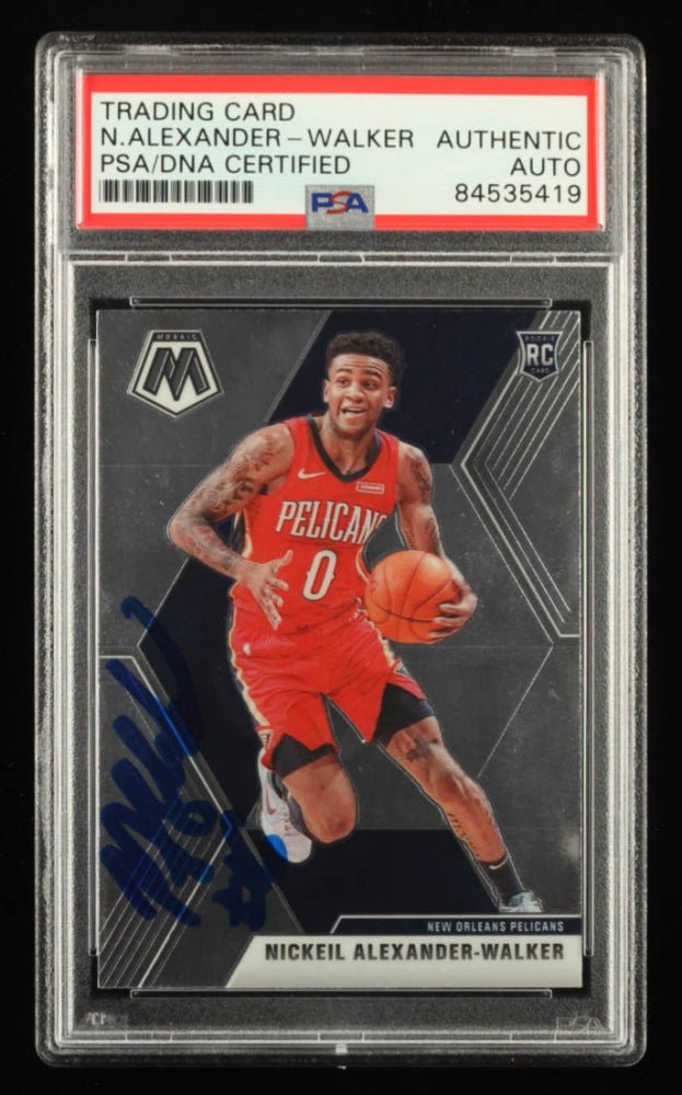 Nickeil Alexander-Walker Signed 2019-20 Panini Mosaic #205 RC (PSA) - Rookie Card