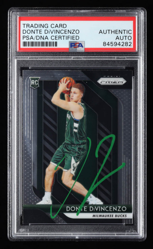 Donte DiVincenzo Signed 2018-19 Panini Prizm #246 RC (PSA) Rookie Card