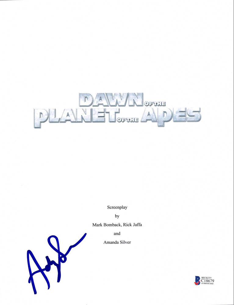 Andy Serkis Signed (Beckett) "Dawn of the Planet of the Apes" 8x10 Photo of Script Cover - Caesar