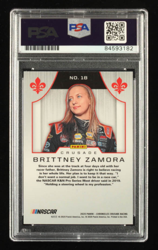 Brittney Zamora Signed 2020 Panini Crusade #18 RC (PSA) Rookie Card