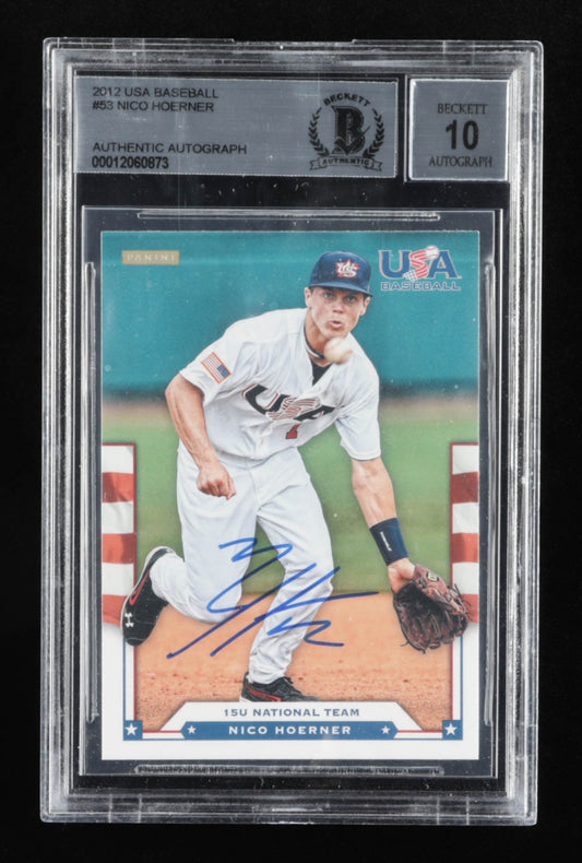 Nico Hoerner Signed 2012 USA Baseball #53 RC (BGS) - Rookie Card - Autograph Graded Beckett (BGS) 10