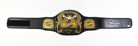 Royce Gracie Signed (Beckett) Full-Size Replica UFC Champion Belt Inscribed "UFC 1, 2, & 4 Champ" & "HOF 03" - Beckett Witnessed