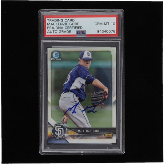 MacKenzie Gore Signed 2018 Bowman Chrome Prospects #BCP131 RC -  Autograph Graded PSA 10 | Rookie Card