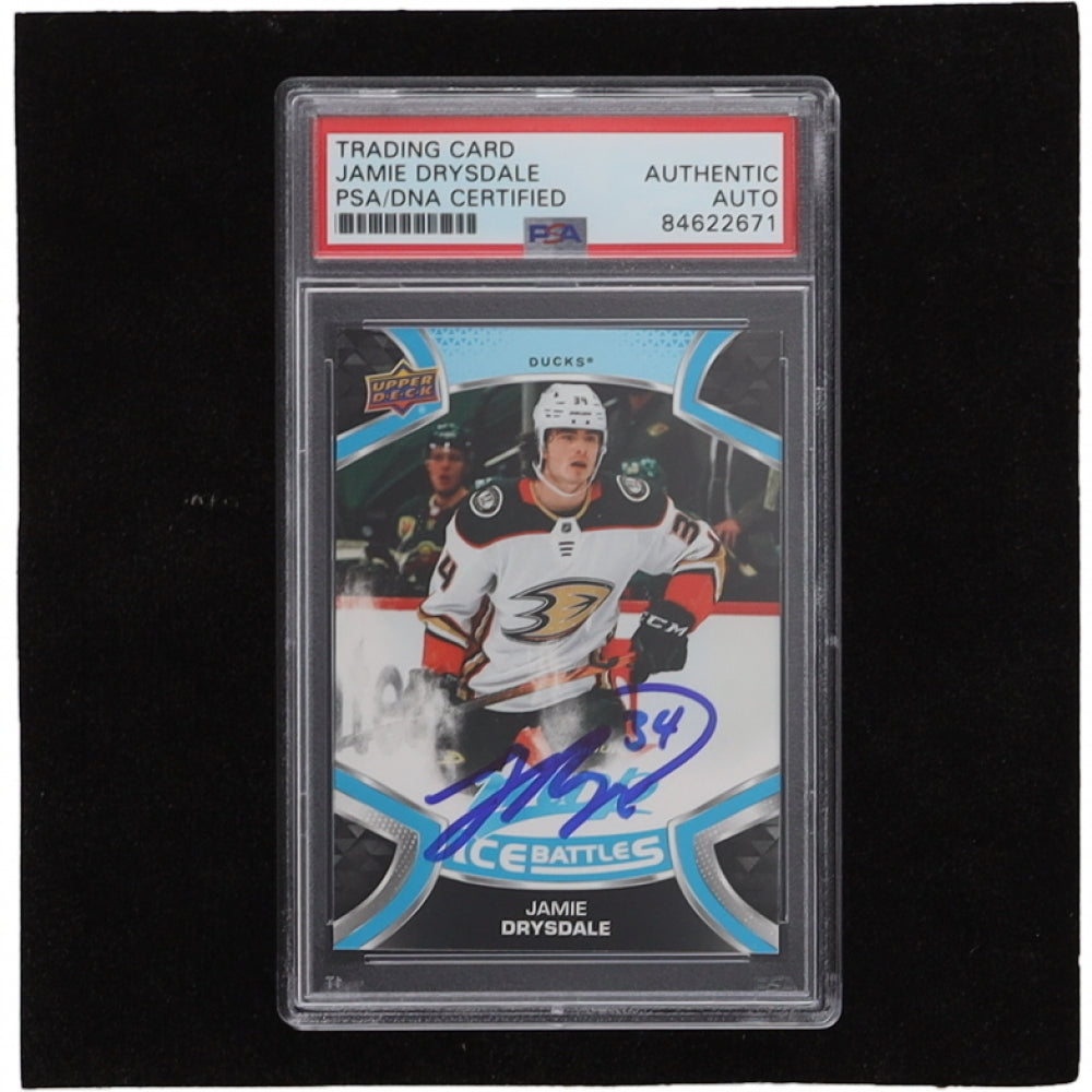 Jamie Drysdale Signed 2021-2022 Upper Deck MVP Ice Battles RC (PSA) - Rookie Card