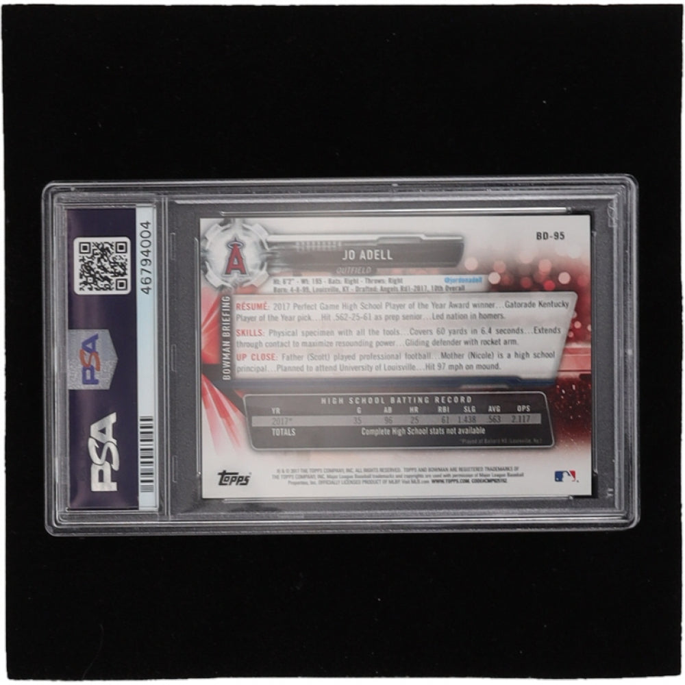 Jo Adell Signed 2017 Bowman Draft #BD95 RC (PSA) - Autograph Graded PSA 10 | Rookie Card