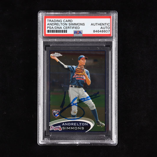 Andrelton Simmons Signed 2012 Topps Chrome #182 RC (PSA) - Rookie Card