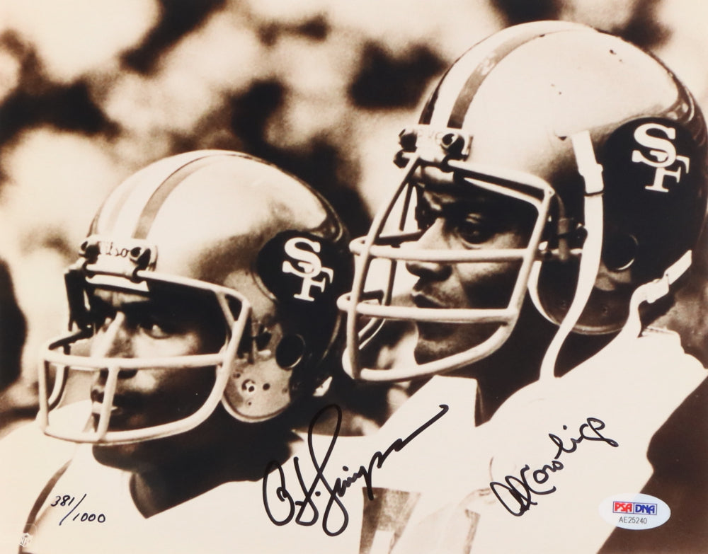 O. J. Simpson & Al "A.C." Cowlings Signed (PSA) LE 49ers 8x10 Photo -  Limited Edition #381 / 1000