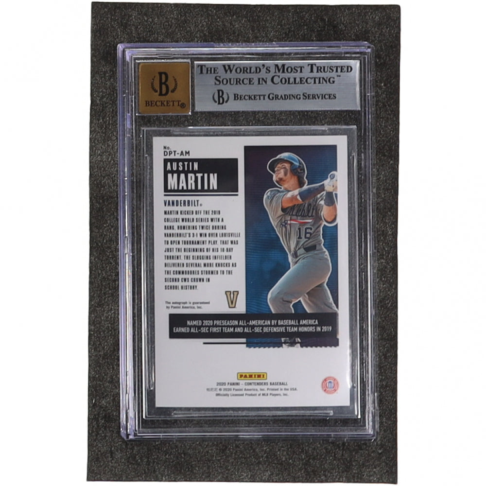 Austin Martin 2020 Panini Contenders Draft Pick Ticket Autographs Draft Red #1 - #56/75 RC (BGS 8.5) - Autograph Graded (BGS) 10 - Rookie Card