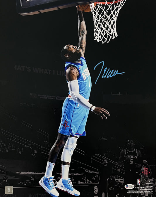 John Wall Signed (Beckett) Rockets 16x20 Photo - Beckett Witnessed