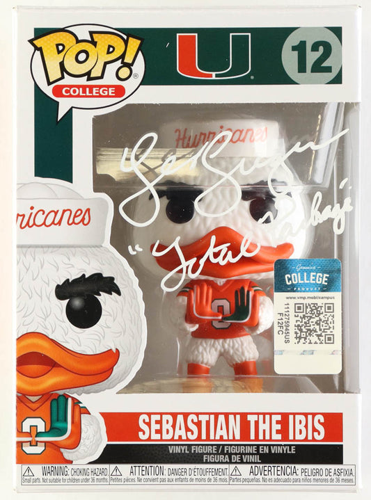 Lex Luger Signed (JSA) Miami Hurricanes #12 Sebastian The Ibis Funko Pop! Vinyl Figure Inscribed "The Total Packaged" - JSA Witnessed